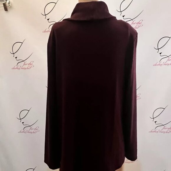 Apt 9. Sz PL. Maroon Cowl Turtleneck Soft Long Slv Sweater. Rayon Blend. B113 - Picture 2 of 5